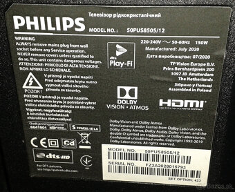 Predám smart TV LCD Philips 50PUS8505/12 (50"). - 3