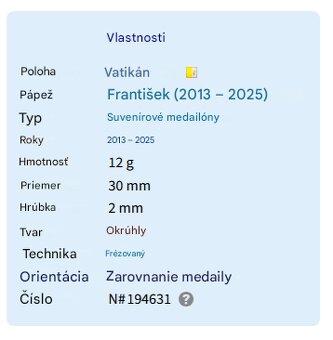 Pamätná minca - Pápež Frantíšek - 3