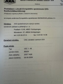 CNC obrabacie centrum AXA VSC 1-M - 3