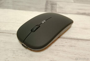 Bezdrôtová nabíjateľná bluetooth myš s podsvietením - čierna - 3