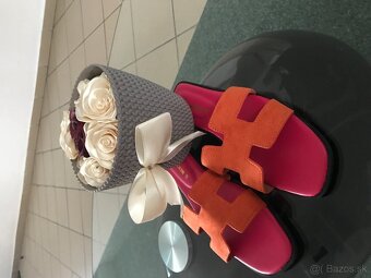 NOVÉ HERMES Orange damske slapky 39 - 3
