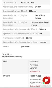 Bubnové brzdy Kamoka 104046 - 3
