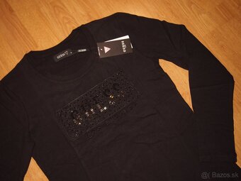 Guess dámske čierne tričko s dlhým rukávom - 3