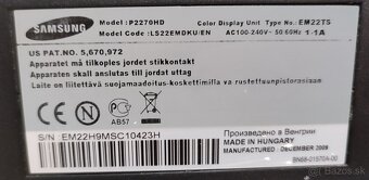 LCD tv full HD Samsung Samsung P2270HD (LS22EMDKU) - 3