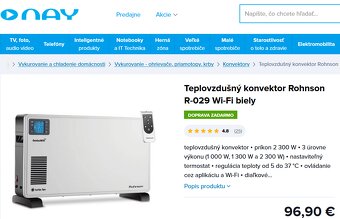 Nový Teplovzdušný konvektor Rohnson R-029 Genius Wi-Fi - 3