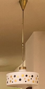 Lampa dizajnový luster kovová konštrukcia sklenené tienidlo - 3