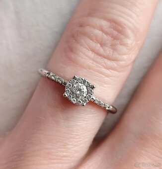 Zlatý prsteň 14k 585 biele zlato - 3