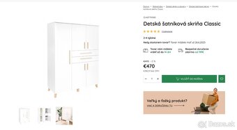 Detská šatníková skriňa nová - 3