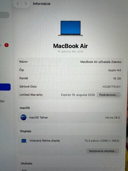 MacBook Air 15, M4 256GB Strieborny, novy bez DPH - 3