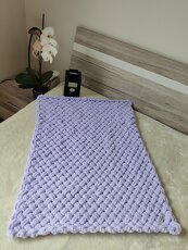 Pletená detská deka bledo-fialová - 3