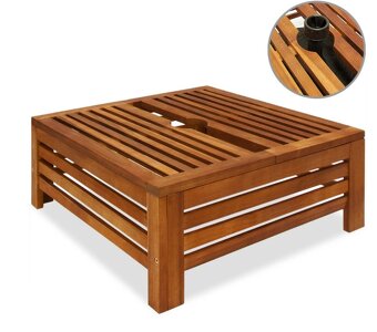 Drevený kryt stojanu na slnečník 62x62x26 cm agát - 3
