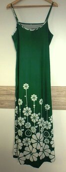 Zelené maxi šaty s bielymi kvetmi, v. M/L/XL - 3