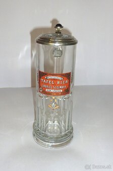 Korbel 0,5l zo skla s cínovým viečkom - 3