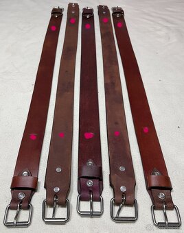 Westernový zadní podbřišníkový řemen kožený červený - 3