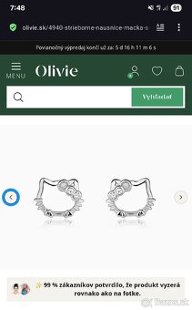 Hello kitty strieborné náušnice - 3