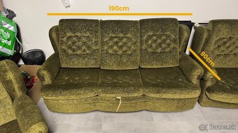 Pekná zachovalá retro sedacia súprava zelená - 3