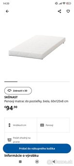 Predám detskú Ikea postieľku SUNDVIK s matracom - 3
