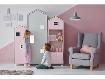 2x Detská skriňa domček City - Ružová - 3