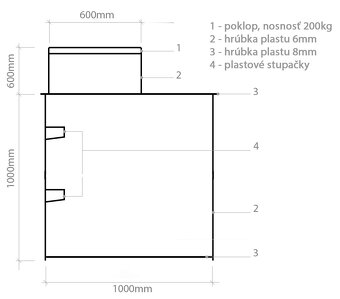 vodomerná šachta, žumpa, zberná nádoba - 1600x1000mm - 3
