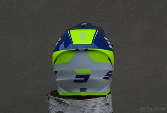 Kvalitná fluo žltá modrá prilba helma - 3