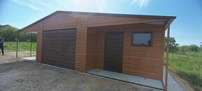 PLECHOVÁ GARÁŽ SE SKLADEM ZBOKU 7 x 6m + Prístrešok 3 x 6m - 3
