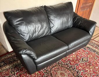 Černá kožená sedačka,5843 - 3