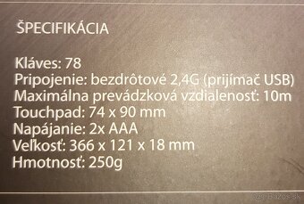 C-TECH bezdrótová klávesnica 2, 4G - 3