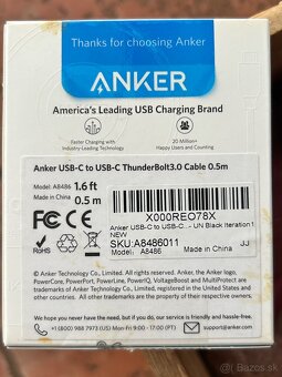 ANKER Thunderbolt 3.0 kábel USB-C na USB-C, 4ks - 3