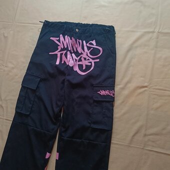 Minus Two čierne padákové nohavice baggy široké cargo pants - 3