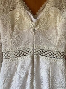 Ivory šaty z francúzskej čipky - 3