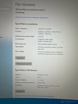 PC Intel i7-7700, GTX 1060 6GB, RAM 32GB, SSD 960 - 3