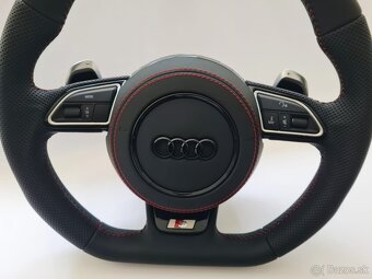 AUDI MULTIFUNKCNY VOLANT S AIRBAGOM A PADLAMI, červená niť - 3