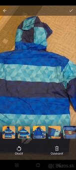 Detská zimná bunda 146–152, kapucňa, modro–tyrkysová - 3