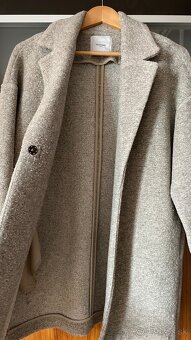 Mango Oversized béžový dámsky kabát strih coccoon XS 34 - 3