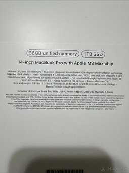 Predám nerozbalený Macbook M3 Pro Max 14-palcový 36GB /1TB S - 3