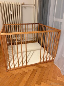 Detská ohrádka drevená 100x100 cm - 3