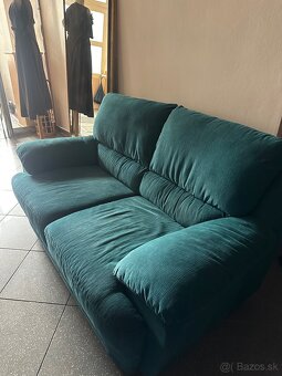 Štýlová dvojmiestna pohovka v modro-zelenej farbe - 3