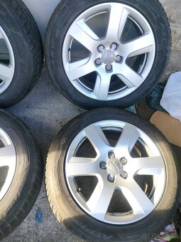 ❄️zimné 4ks alu disky orig. Audi 5x112 R17 pneu 5mm 225/55 - 3