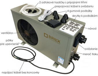 Predám bazénové tepelné čerpadlo Brilix xhp fd plus 100/9kw - 3