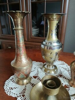 Mosadzné vázičky a svietnik - 3