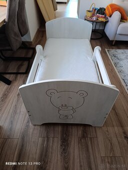Detská posteľ 70x140 CM + kokosový matrac+ zábrany - 3