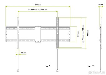 Držiak TV na stenu AlzaErgo FXL05B Frame XL fixný 43" – 90 - 3