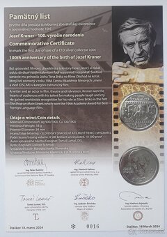 Autorská karta 5€ Hlucháň hôrny a pamätné listy. - 3