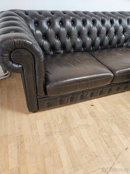 CHESTERFIELD ŠTÝL,KOŽENÁ V TOP STAVE - 3