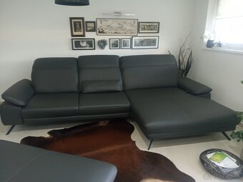 Luxusná celokožená sedacia súprava s elektrickým polohovanim - 3