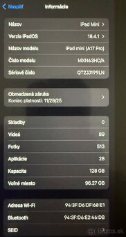 iPad mini WiFi 128 GB vesmírno sivý 2024 - 3