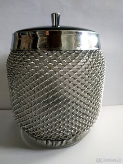 Retro 2x opletené sklenené nádoby - Kovočas, ČSSR - 3