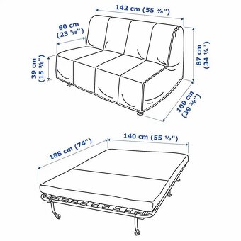 Rozkladacia pohovka kreslo gauč LYCKSELE LÖVÅS - IKEA - 3