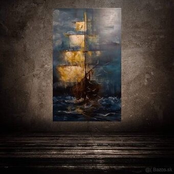 Ručne maľovaný obraz Loď vhodný ako dar - 3