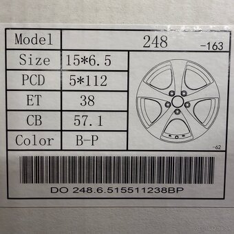 Disky 5x112 r15 6,5J ET38 57,1 - 3